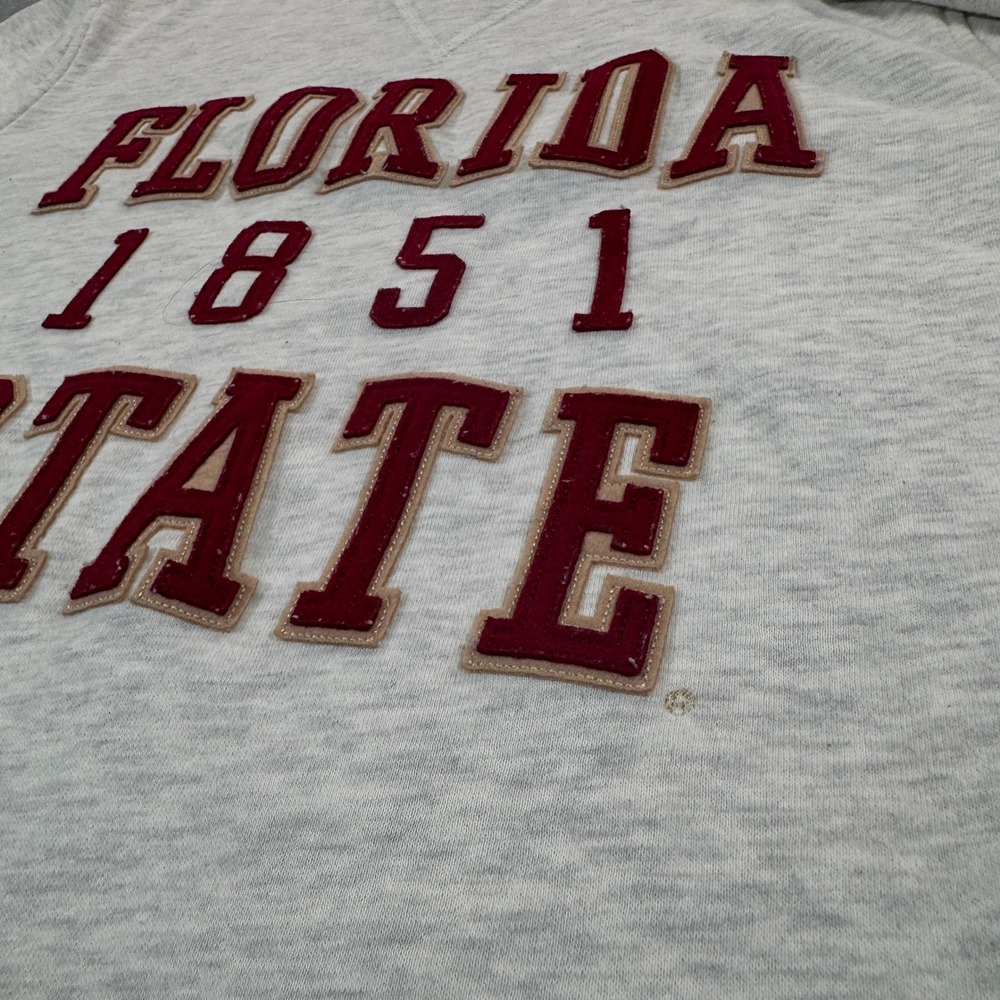 League Florida State FSU Seminoles Sweatshirt Gray Tackle Twill Crewneck Small - Picture 3 of 7